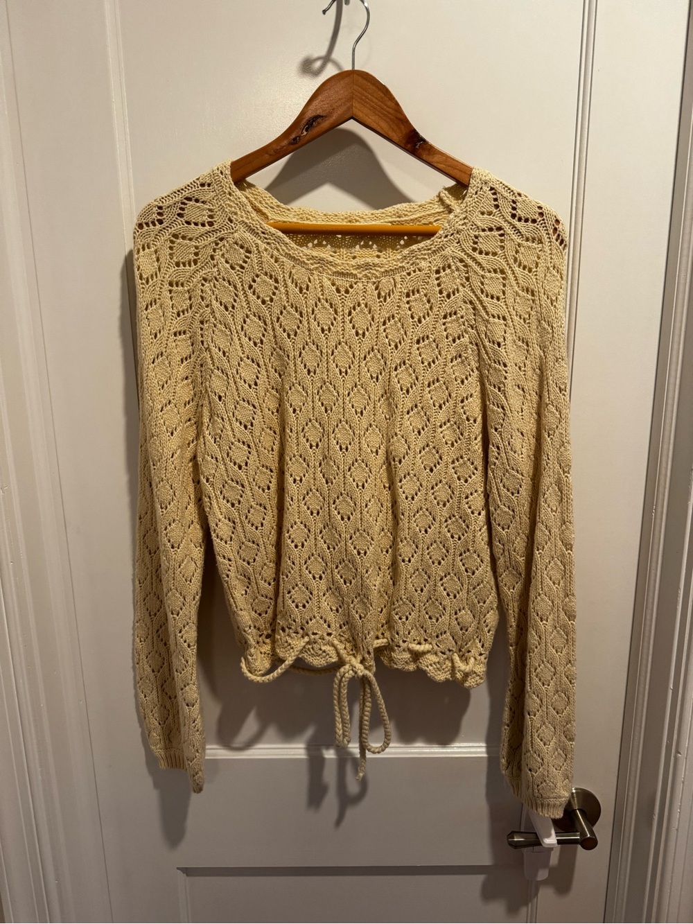 Marine Layer Cream Open-Weave Knit Top